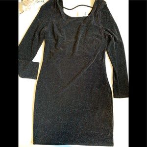 Black sparkly long sleeve party dress